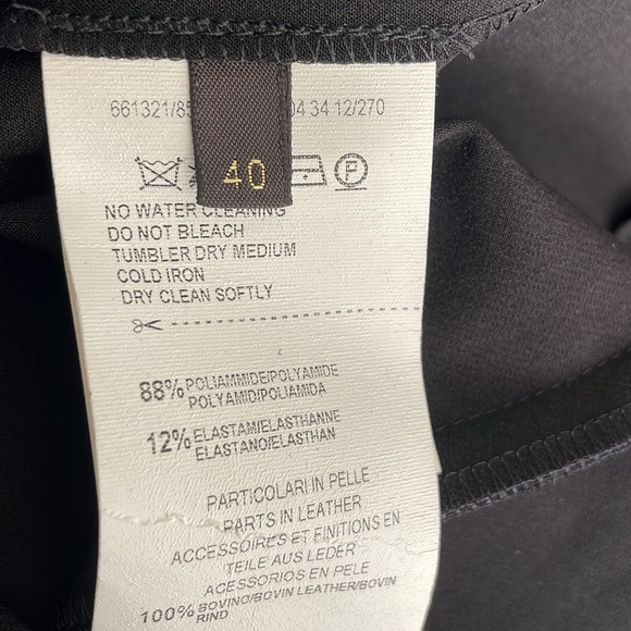 TRU TRUSSARDI Little Black Dress LBD Leather‎ Zip Up Mini size 4 Party Wedding - Picture 9 of 10